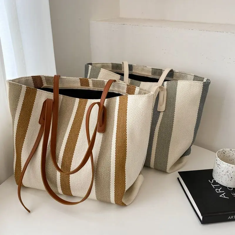 2023 New Fashion Network Red Fashion Tote Bag Work One Shoulder Large Bag Large Capacity Women's Commuting Canvas Bag