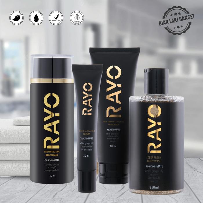 Gambar RAYO Paket Perawatan Pria Sabun Wajah, Sabun Mandi, Splash Cologne, Sunblock dari RAYO YOURSKINMATE Kota Administrasi Jakarta Selatan Tokopedia
