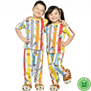 Kiminori SADA.CP Piyama Baju Anak Perempuan Lengan Pendek Setelan 6-12 Celana Panjang Fashion