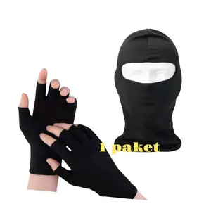 Paket Motoran Masker Ninja Polos Dan Sarung Tangan Pria Dewasa