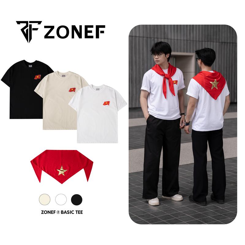   Combo yêu nước  Áo thun cờ đỏ sao vàng + khăn quàng cổ by ZONEF áo thun nam nữ unisex chất liệu cotton co giãn 2 chiều thoáng mát phối khăn quàng đỏ sao vàng 