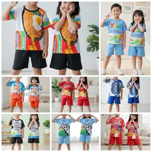 SETELAN BAJU ANAK UNISEX / BAJU ANAK FULL PRINTING UMUR 1-6 TAHUN