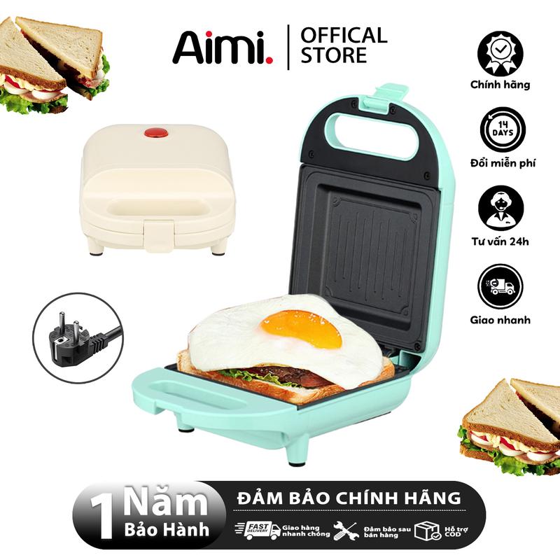 Aimi Máy Nướng Bánh Mì Sandwich 650W Chống Dính Cao Cấp Công Suất Mạnh Mẽ Tiện Lợi Cho Bữa Sáng Đa Dạng Chính Hãng