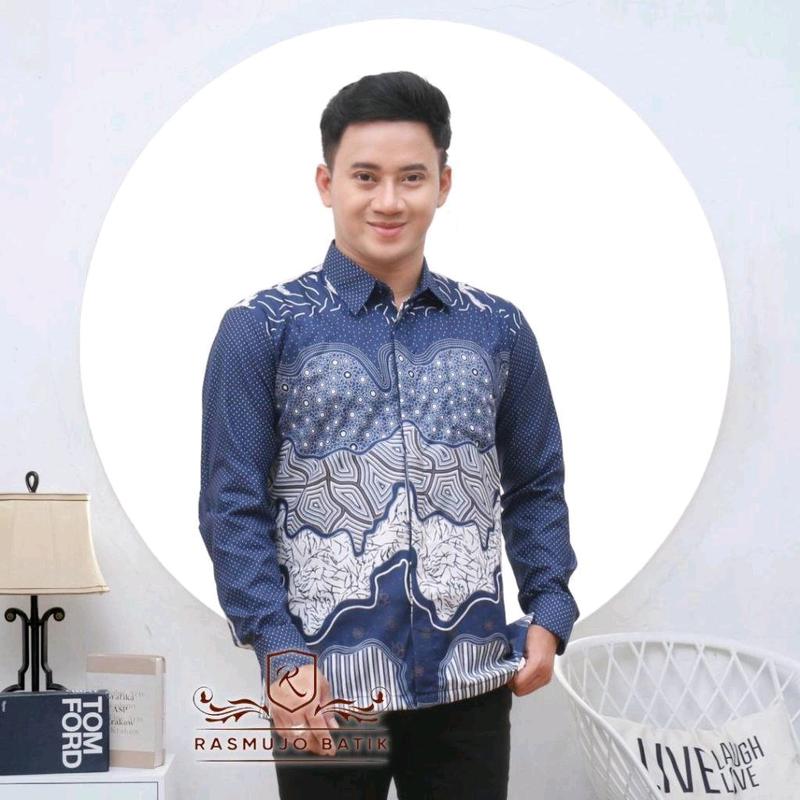 ATASAN BATIK PRIA. KEMEJA BATIK WARNA BIRU/BLUES 6