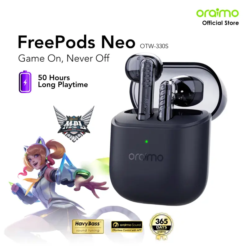 Oraimo x MPL Mobile Legends TWS Freepods Neo OTW-330S Special Collaboration Edition True Wireless Stereo Bluetooth ENC Gaming Low Latency IPX4 Waterproof 0