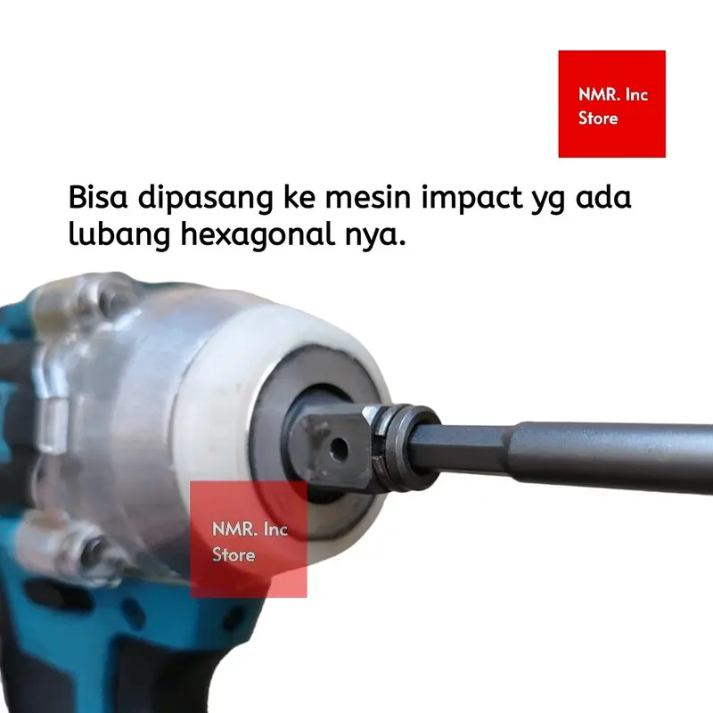 Adaptor Socket Mata Kunci Shock Format Hexagonal Ukuran 8 10 12 mm Panjang 150mm Extended, Bisa Untuk Buka Bak CVT Motor Matic. 2
