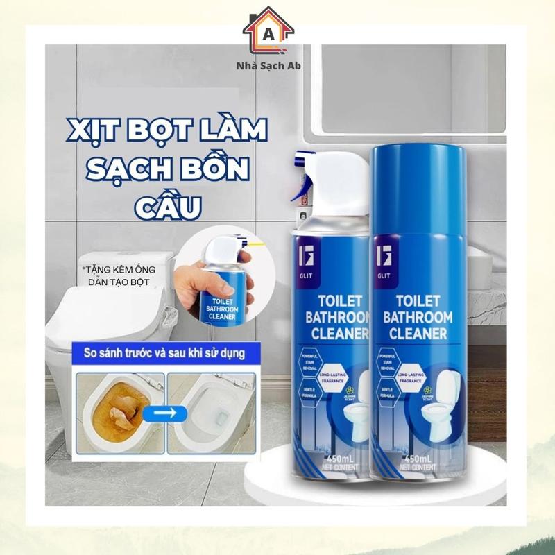 Xịt Tẩy Rửa Bồn Cầu và Phòng Tắm Hương Nhài GLIT Làm Sạch Tức Thì Diệt Khuẩn Nhanh Chóng Loại Bỏ Vi Khuẩn Và Mùi Hôi Trong Nhà Bạn Gia Dụng An Toàn Chính Hãng