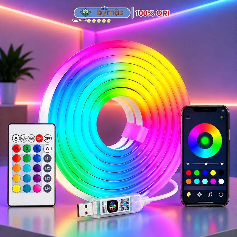 Dây Đèn LED Neon Flex ARGB 5V USB 1M 3M 5M 10M, 16 Triệu Màu Chạy Đuổi, App Bluetooth+Remote, IP68 Decor