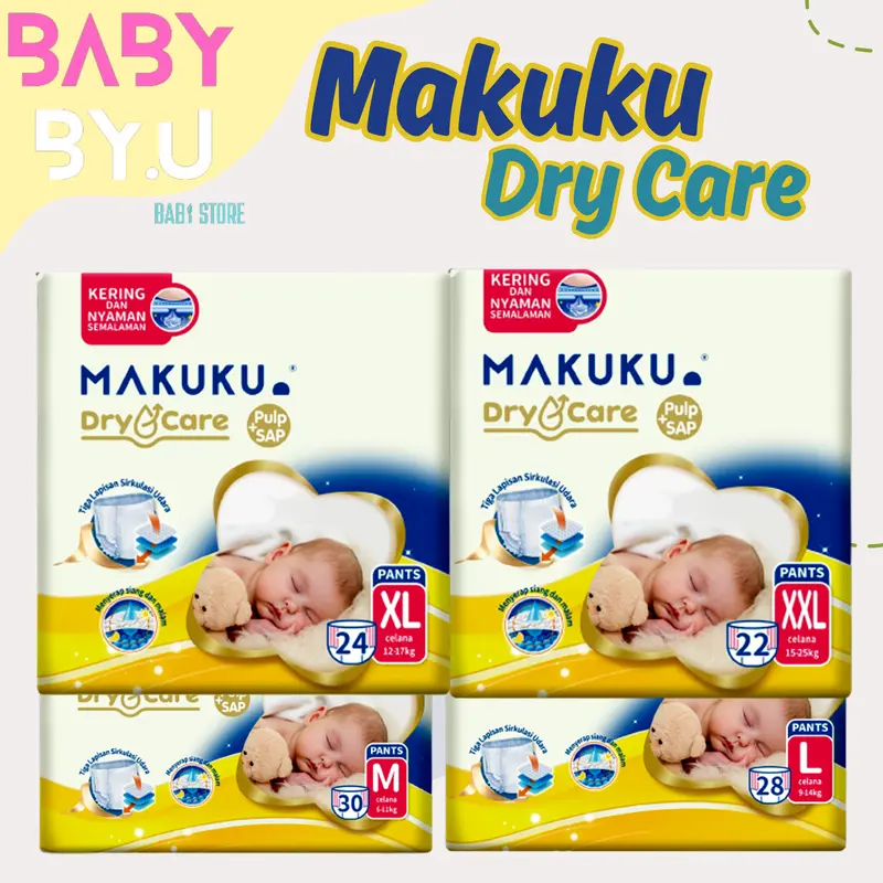 MAKUKU DRY CARE JUMBO DIAPERS PANTS NBSS Popok 4