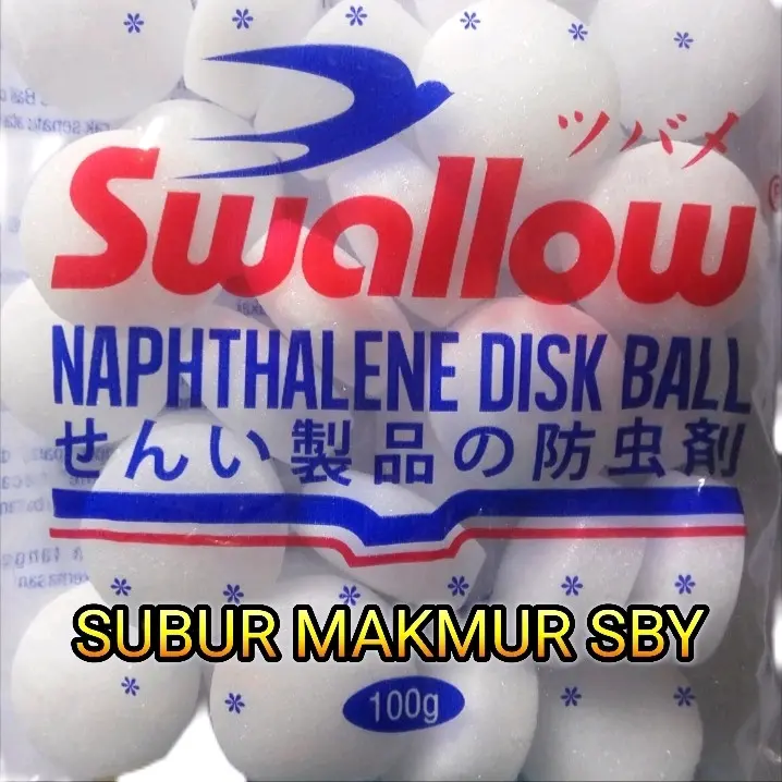Kapur Barus merk SWALLOW / KAMPER SWALLOW 100 GRAM PUTIH NAPHTHALENE DISK BALL 100 GRAM