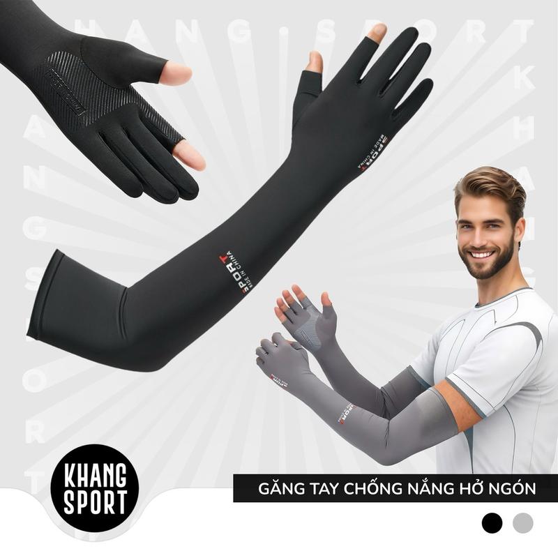 Găng Tay Chống Nắng Hở 2 Ngón, 5 Ngón - Bao Tay Chống Tia UV Mùa Hè Có Vân Chống Trượt - GangTayChongNang01