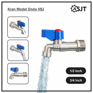 SJT - Kran Tembok Model Onda 1/2" 3/4" Body Panjang Keran Air Babet HSJ Bathroom Taps Besi Zinc Alloy Handle Engkol Variasi Produk
