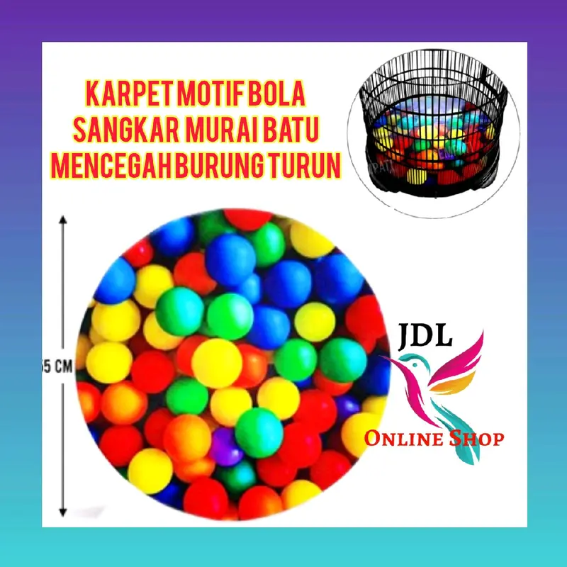 KARPET MOTIF BOLA 3D SANGKAR MURAI BATU ALAS TIGA DIMENSI KANDANG BURUNG 0