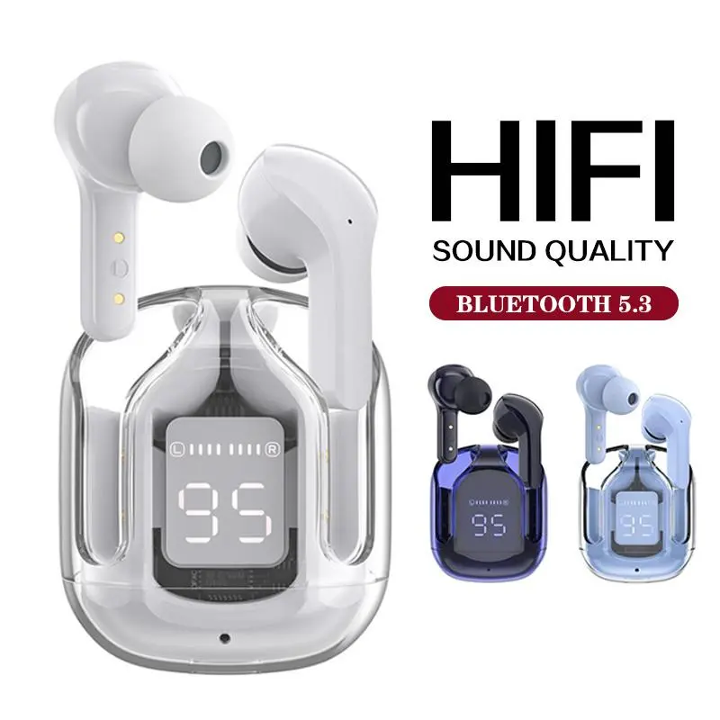 Tai Nghe Trong Tai Không Dây, GUIXIA Air31, Bluetooth 5.3, Thiết Kế Trong Suốt, Âm Thanh Chất Lượng Cao, Có Micro, Màn Hình Kỹ Thuật Số