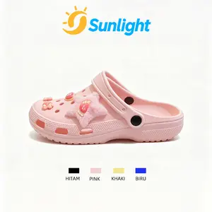 [Sunlight] Sendal Wanita Sandal Clog Kodok Baim Bakpao Tali Belakang Bahan EVA Nyaman Empuk Ringan Anti Slip Anti Selip Anti Air Fleksibel Harian Uniseks Ukuran 575M