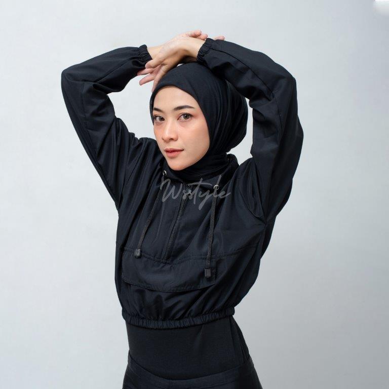 Croptop Wanita Dewasa Saku Depan Jaket Crop Parasut  Sport Korean style Jaket Parasut Jogging Gim  Jaket Olahraga Terbaru Crop Ringan  Simple Terbaru Jaket Parasut  Cepat Kering Anti air Nyaman  Bahan  Despo Premium Abu 4