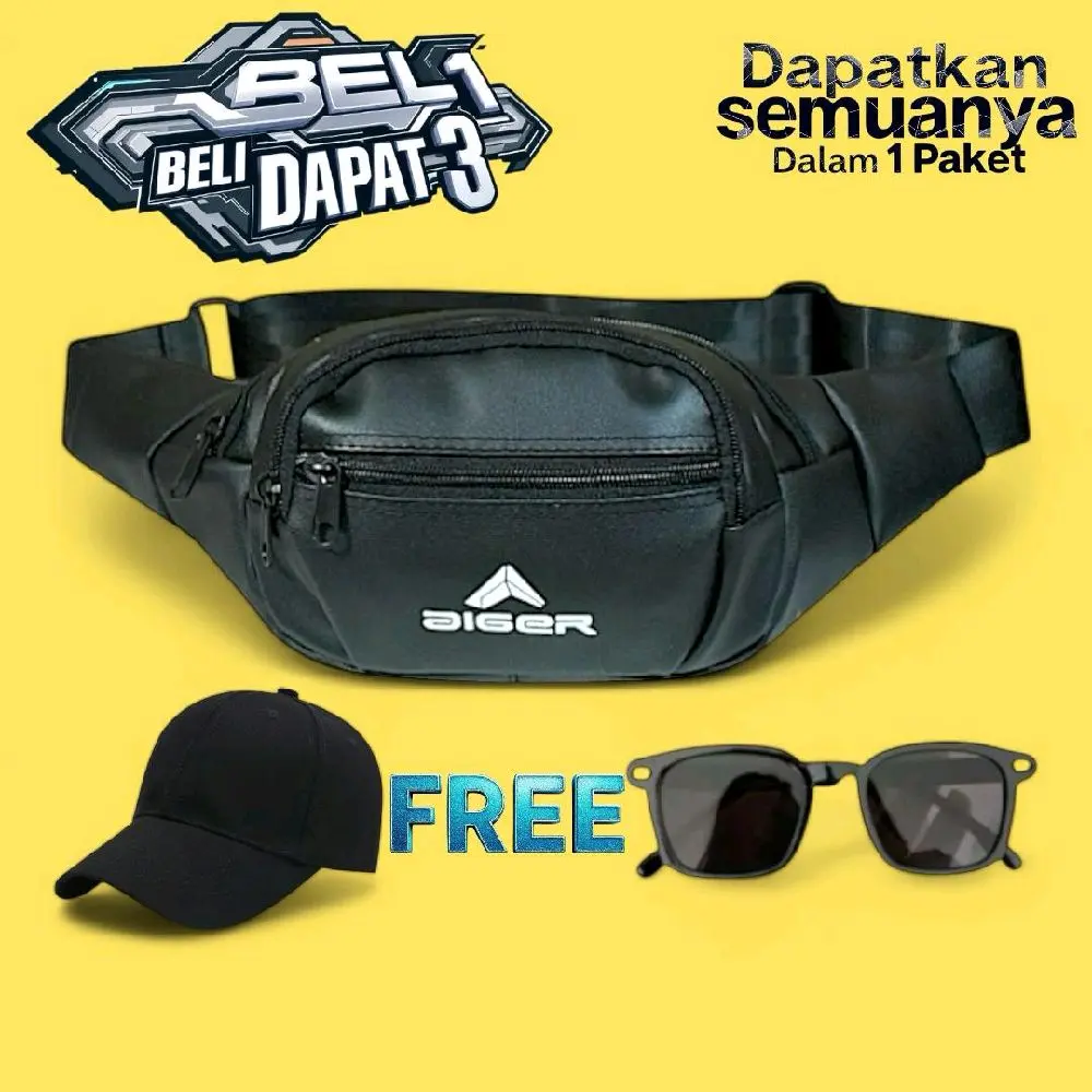 Promo Waistbag Topi Distro Pria Wanita Free Kacamata Dan Tas Beli 1 Gratis 2 Waistbag Tas Pinggang
