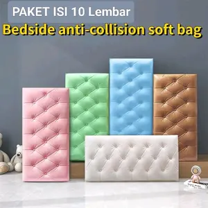 PAKET isi 10 lembar Wallpaper dinding 3D tebal Headboard tebal sudah ada perekatnya