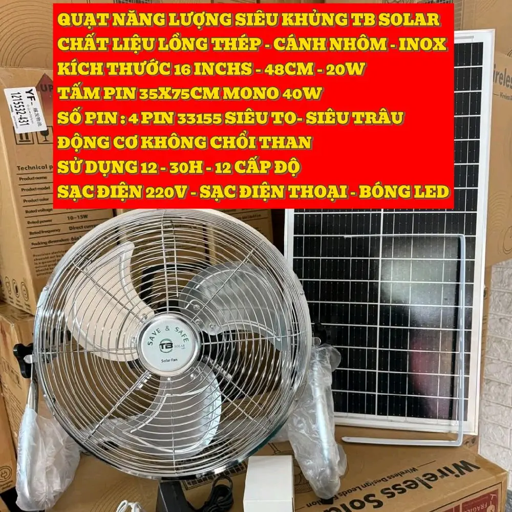 QUẠT TÍCH ĐIỆN NĂNG LƯỢNG SIÊU TRÂU PIN 33155 sử dụng 12 - 30h quat qu ạ