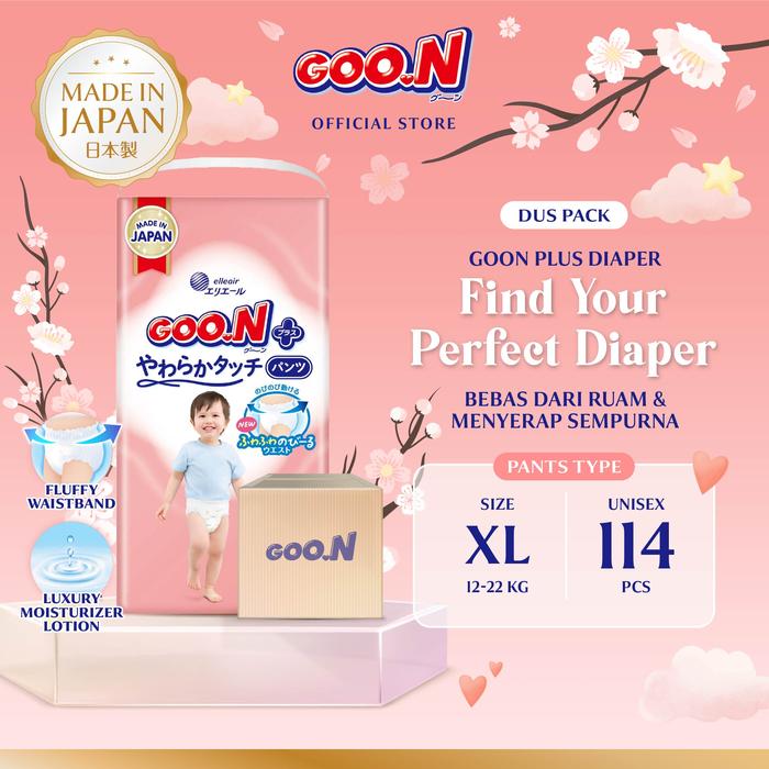 Gambar (Dus Pack) GOON Plus Baby Premium Diapers XL38 Popok Bayi Pants / Celana dari Goo.N Indonesia Kota Administrasi Jakarta Utara Tokopedia