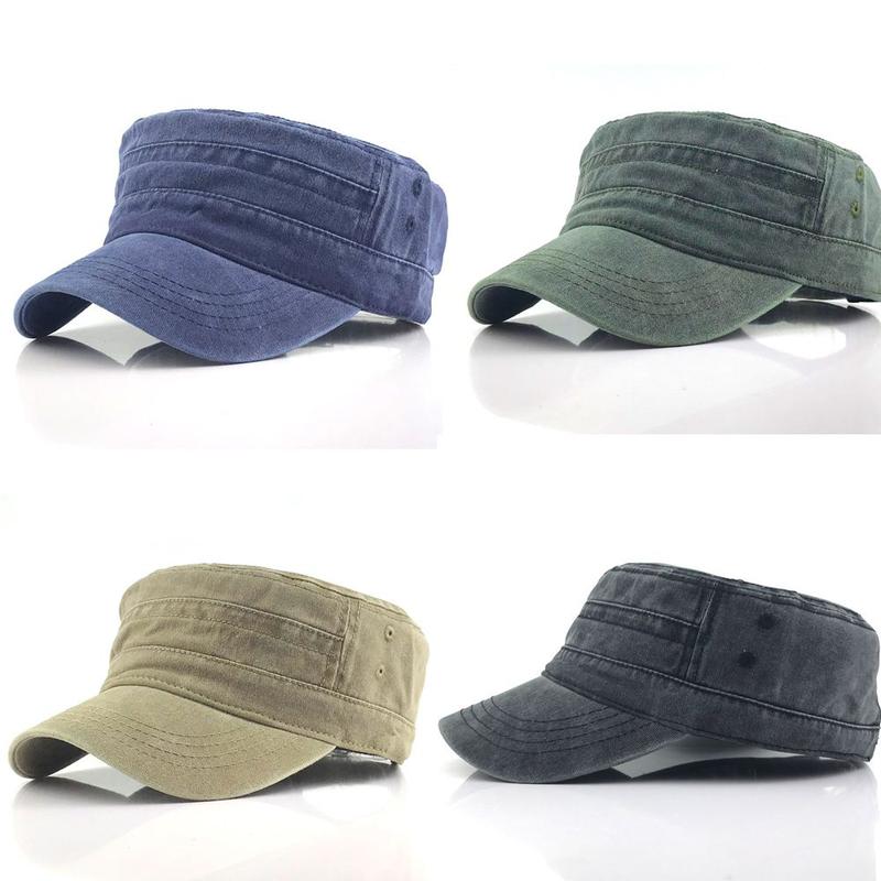 Plain Casual Vintage Unisex Male Flat Hat Men's  Cap Polyester 1