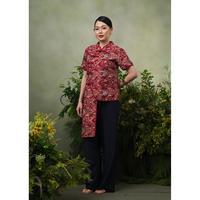 Gambar NONA RARA - Kimona Dobi Cirebon T5351, Baju kerja batik blouse wanita modern - S dari Nona Rara Batik Kota Administrasi Jakarta Timur 5 Tokopedia