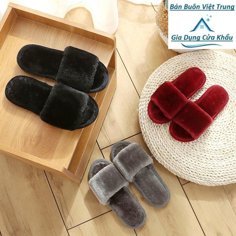 Dép Lông Trơn Quai Ngang L2 Lông Mềm Mịn Đi Trong Nhà Siêu Ấm Đế Chống Trơn Trượt BBVT