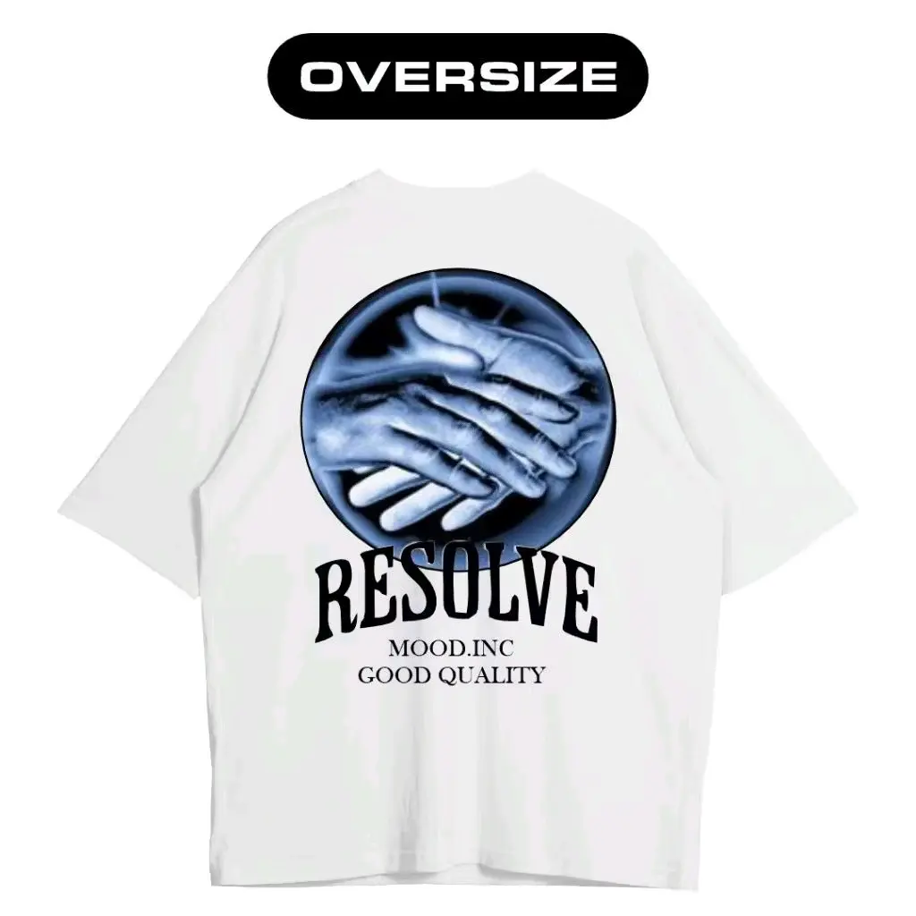 MOOD INC | Kaos Oversize | T shirt | Baju Boxy Fit - Tshirt Pria Wanita Basic Resolve