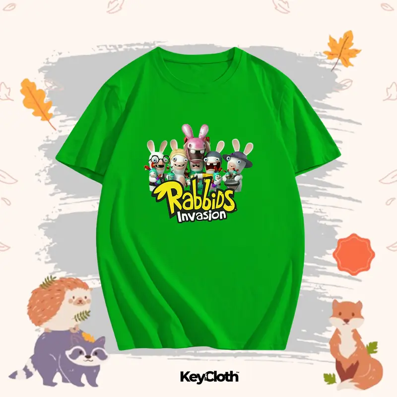 Baju Kaos Anak Karakter Rabbids Invasion Anak Laki-Laki/Perempuan Usia 1-12 Tahun Bahan Cotton Combed 30s Unisex 1