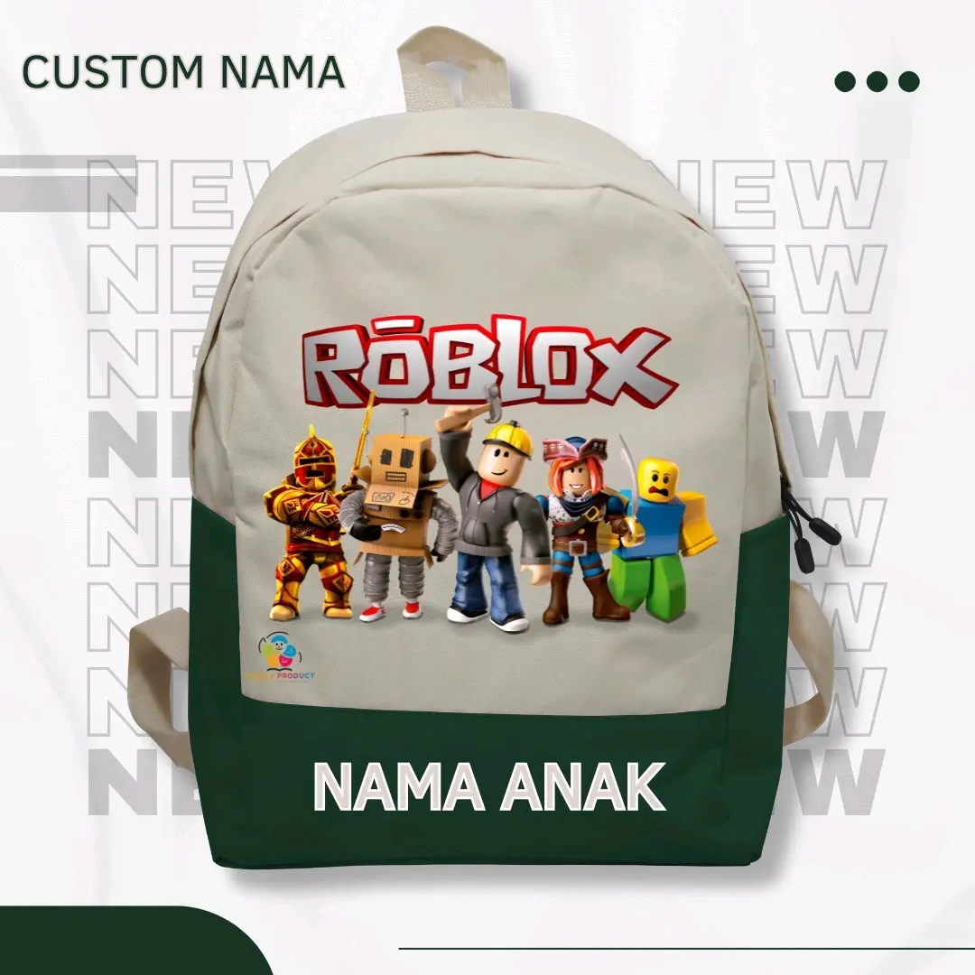 Tas Ransel Backpack anak karakter Roblox - anak Sekolah TK SD Rekomended Banget (Free Nama)
