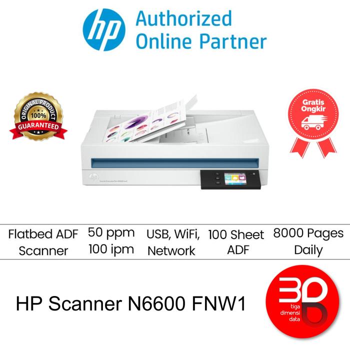 Gambar HP Scanner ScanJet Pro N6600 FNW1 Original [20G08A] - Packing Biasa dari 3DD - HP Authorized Kota Administrasi Jakarta Pusat Tokopedia