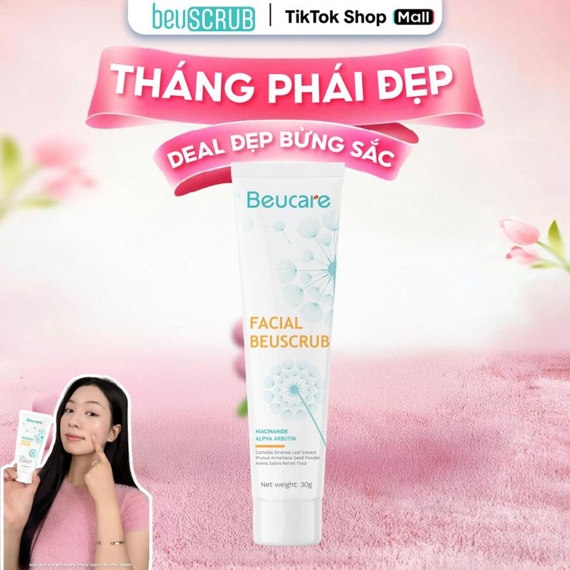 [DEAL 1 TDC MINI] - TDL212 BEUSCRUB Tẩy Tế Bào Chết Da Mặt 30g, Hỗ Trợ Làm Sạch Da Nhẹ Nhàng Skincare Kem Face Nam Nữ, cho da nhạy cảm linh hà