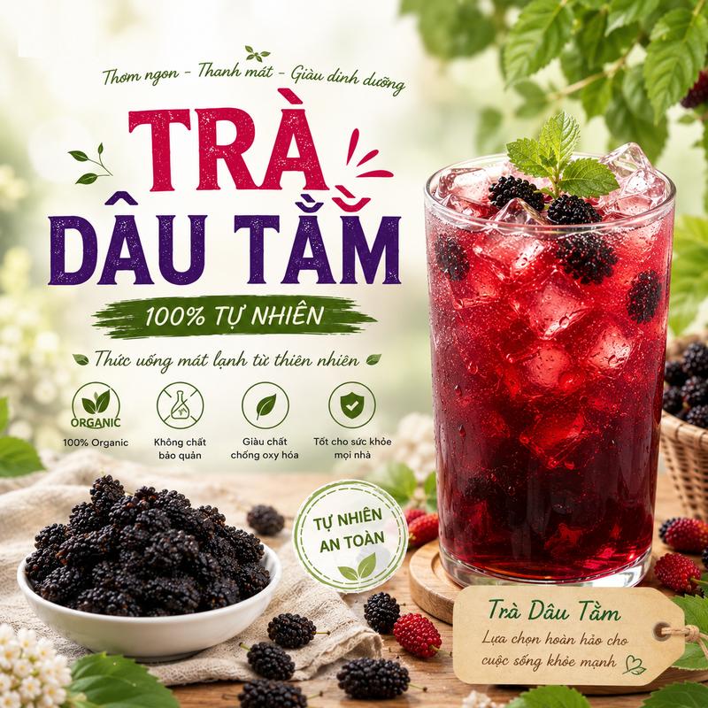 Trà Dâu Tằm Sấy Khô Nguyên Chất Không Đường, Pha Trà, Ngâm Mật Ong, Thơm Ngon
