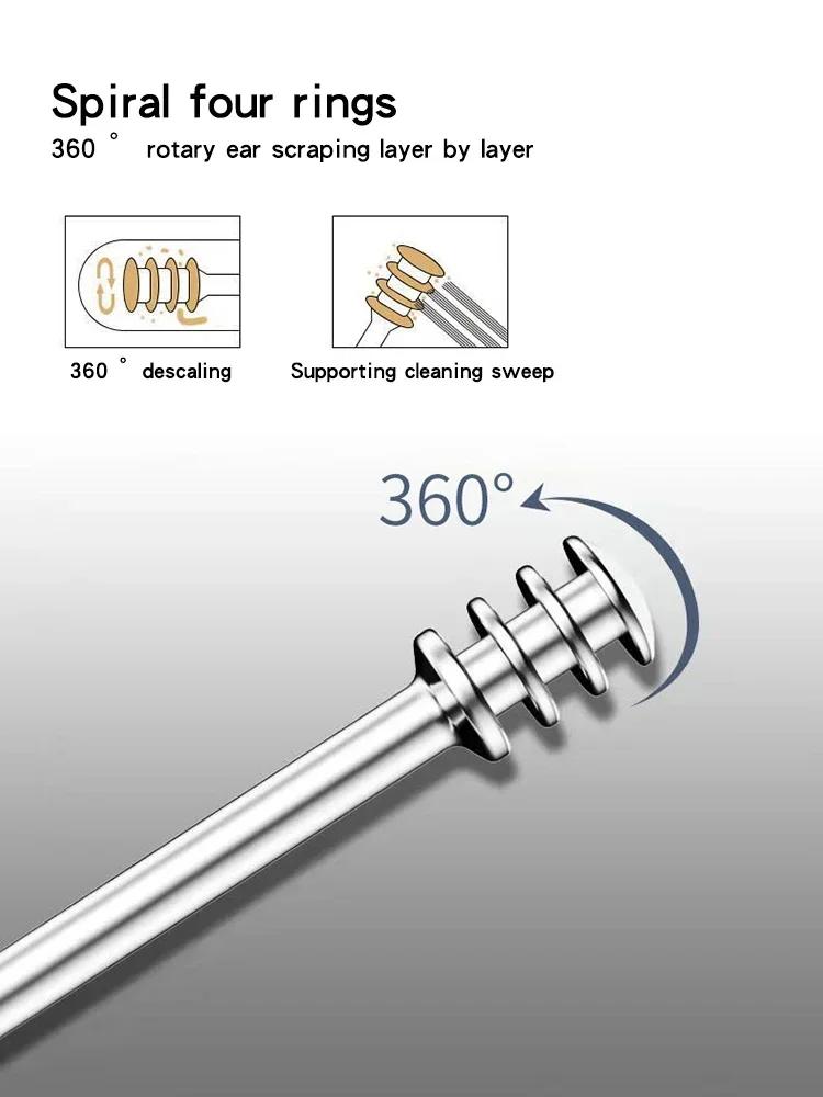 Product Introduction of 6PCS Stainless Steel Earpick Ear Cleaner Spoon Ear Care Cleaning Tool Earwax Removal Kit Ear Pick Remover Clean Health Tools Brush 25