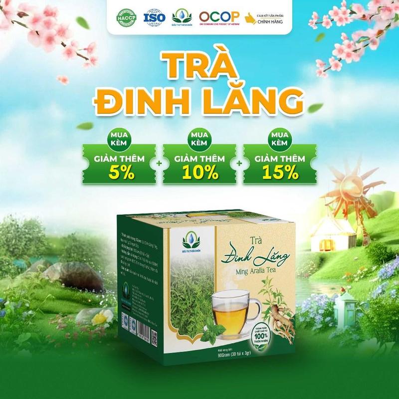 Trà Đinh Lăng Siêu Thị Thiên Nhiên - Hộp 30 Túi Lọc x 3Gram Trà Thảo Mộc