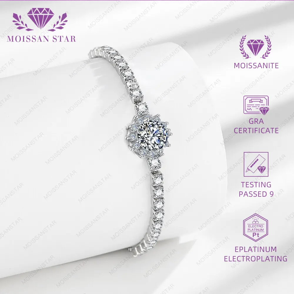 OS4-MB07 Moissanite Gelang Tangan Bangle Bracelet Wanita  Sertifikat GRA Asli Birthday Gift Set Dengan Dan Garansi 1 tahun Couple Cewe Perempuan Cowo Pria Laki laki Anti Karat Luntur Berubah warna Pasangan anniversary Free Box MB07