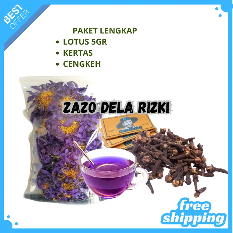 PAKET BUNGA LOTUS KERING BIRU BUNGA LOTUS BIRU KERING DRIED - Main Image