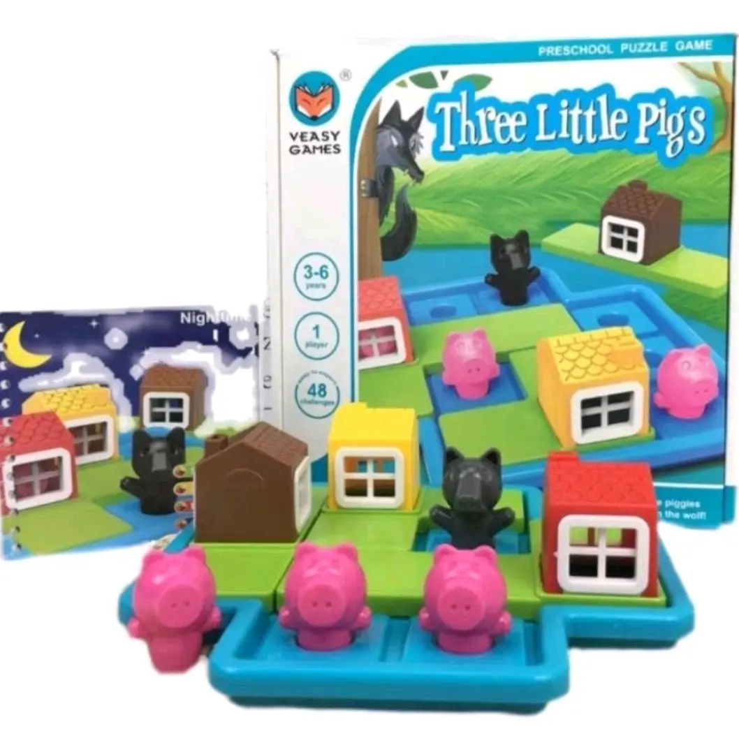 Veasy Games Three Little Pigs Puzzle Logic Game Educational Toy (3-6years) Gift Set