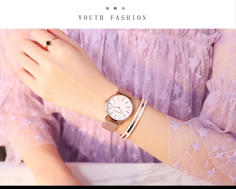 Product Introduction of HANNAH MARTIN Women's Waterproof Watch Light Luxury Minority Minimalist Steel Mesh Strap Slim Watch CV36W 25