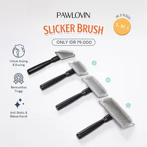 READY!! Sisir Anjing & Kucing Slicker Brush Pawlovin Premium Anti Sakit