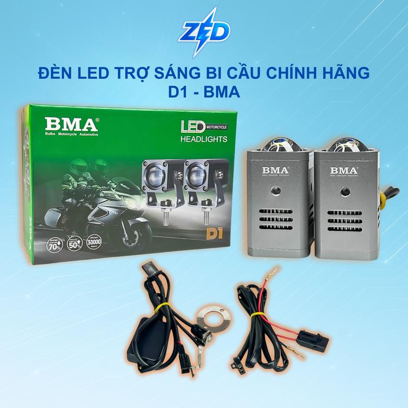 Combo Đèn Trợ Sáng Bi Cầu Mini D1 BMA Kèm Mạch Passing V2 Pro - 30W 12 24V ĐiệnBình Cos Vàng Pha Trắng Auto Passing, Chống Nước IP68 - Phụ Tùng Đèn LED