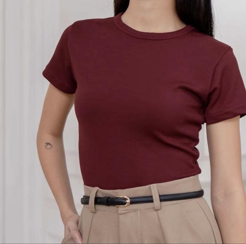 CROP TOP WANITA kaos Crop top- Atasan Crop Top Wanita Korea Style Simple Fit Body