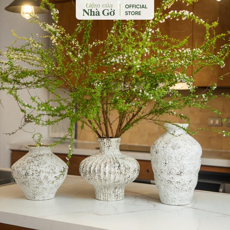  Bình Gốm Tết Dáng Chum Nhà Gờ Men Mát Men Sôi Cắm Hoa Trang Trí Decor Nhà Cửa BH25M10 