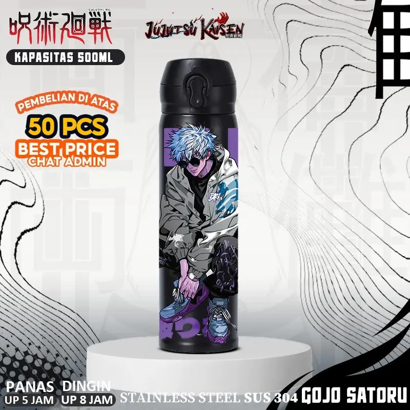 Botol Minum Custom Tumbler ANIME Jujutsu Kaisen Demon Slayer SPY X Family Vacuum Tumbler 0