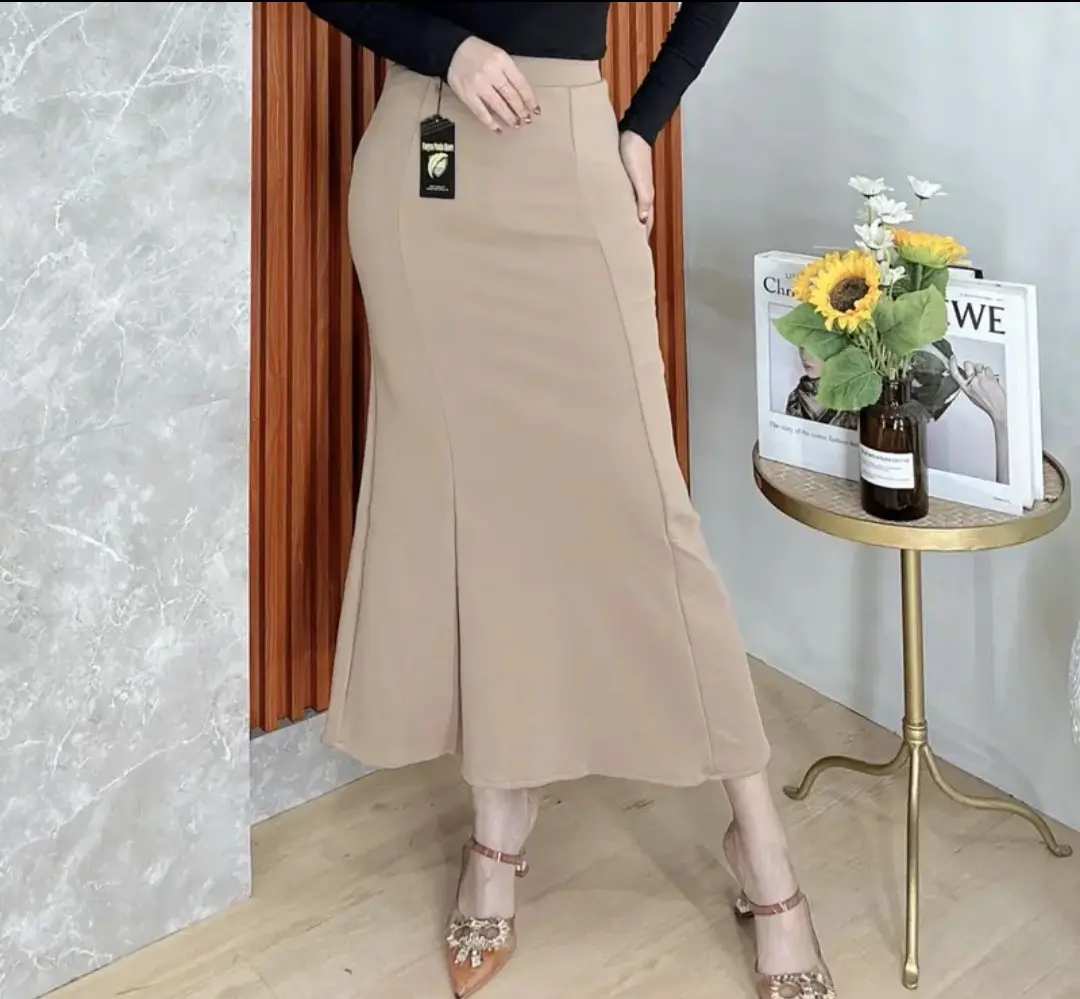 Rok Lunar Mermaid Skirt Rok Lunar Mermaid Scuba Premium Rok Duyung Casual Rok Flare Wanita Standar Jumbo Super Jumbo Best Seller