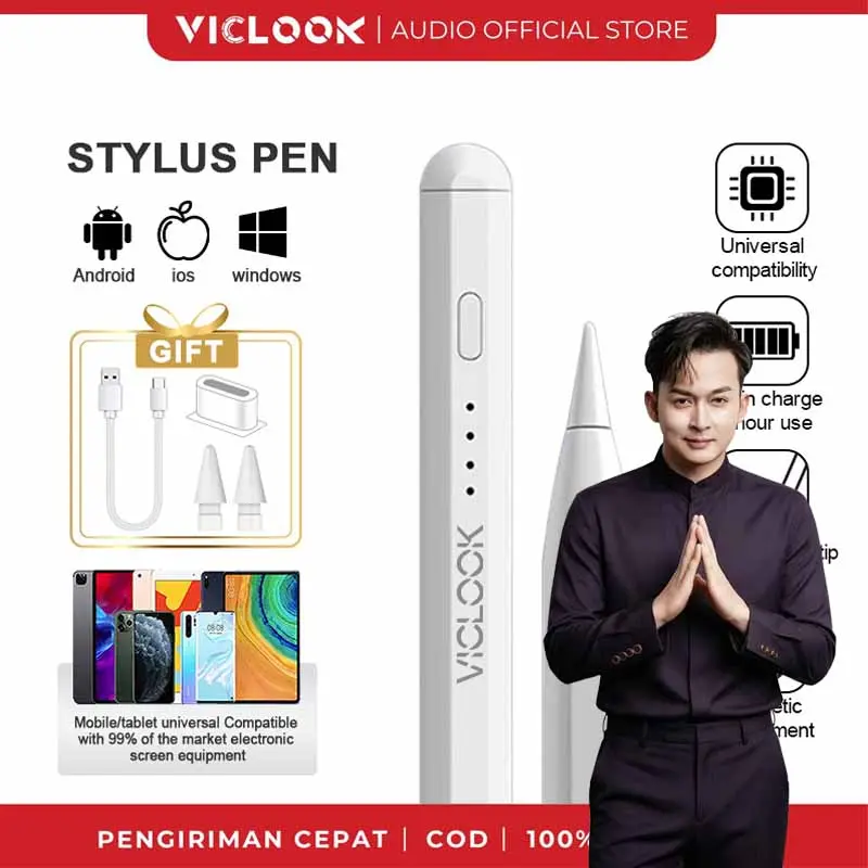 VICLOOK Stylu Pen Universal Magnetic Smart Stylu Fit For iPad Android Huawei IOS Redmi Samsung