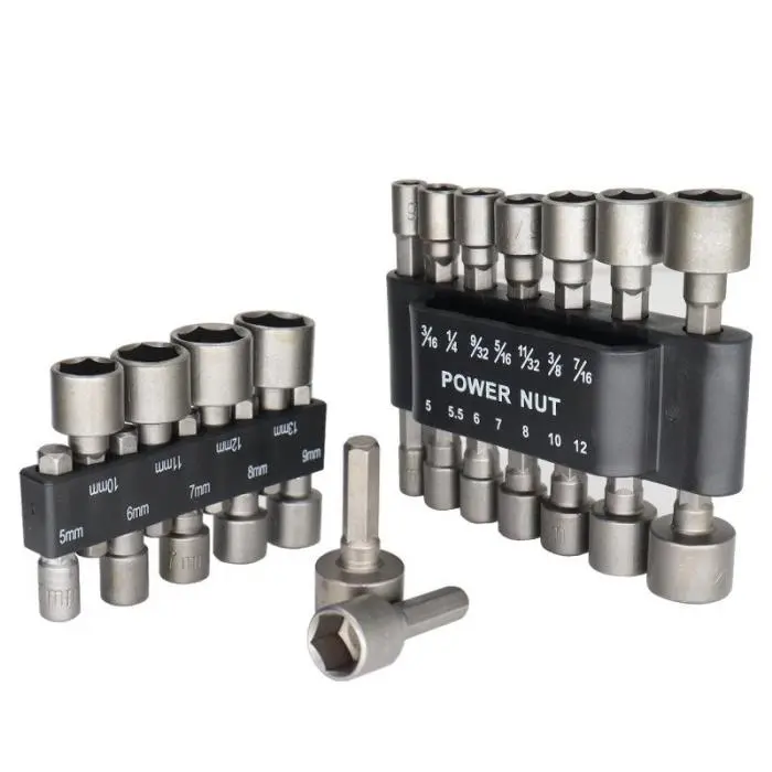 Bộ Tuốc Nơ Vít Máy Khoan Điện, Đầu Ổ Cắm Lục Giác Mạnh Mẽ, Cờ Lê Khí Nén, Máy Khoan Cầm Tay Ổ Cắm, Được Làm Bằng Thép Crôm Vanadium Chất Lượng Cao 6