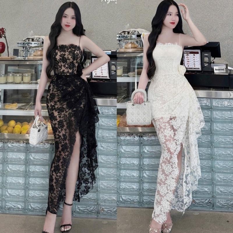 VÁY 2s ren xẻ đùi hoa eo sang xịn HN3355