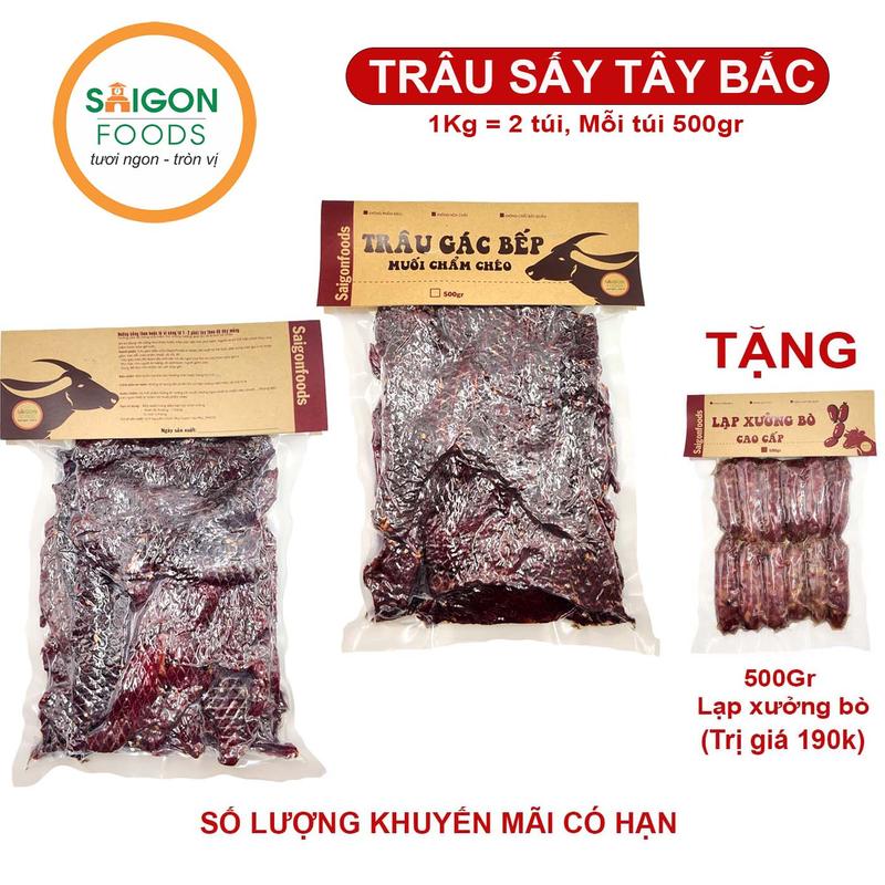 1Kg Thịt khô Trâu gác bếp Trâu Sấy Tây Bắc - Giao hàng toàn quốc Ăn Vặt Snack Food Cay Chua Da Heo