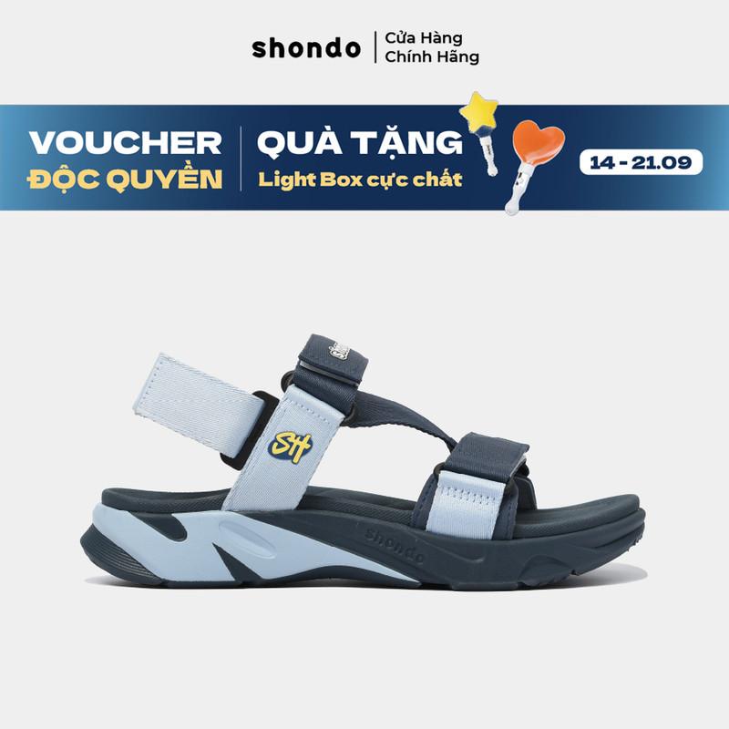  Giày Sandals Nam Nữ SHONDO F8 Êm Thời Trang Thích Hợp Đi Làm Đi Học Chơi Xanh Đen Xanh Tím Pastel F8M3913 